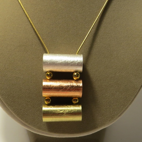 Lovely Jewelry - Mixed Metal Moderist Necklace